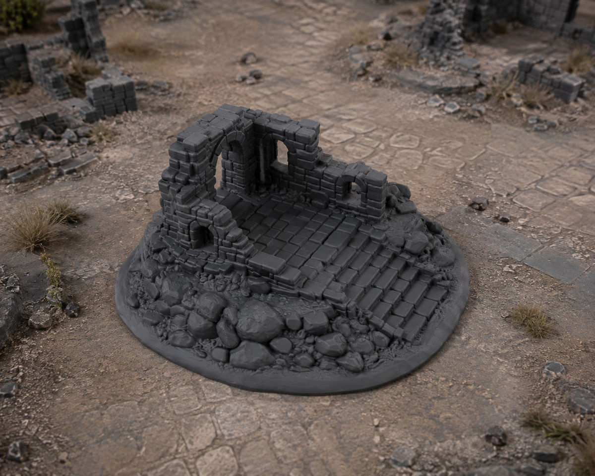 Dun Kaeroth Ruin 7 in a dark fantasy tabletop scene