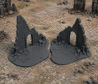 Circular Ruined Area 03 in scene on a wargaming table