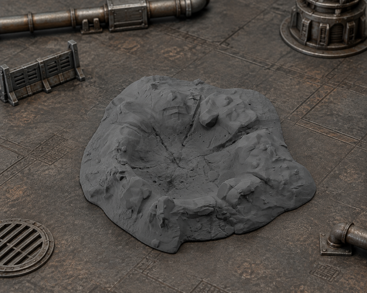 Battlefield Crater 03 in scene on a wargaming table