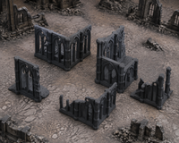 Gothic Cathedral 02 in scene on a wargaming table