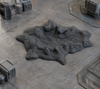 Battlefield Crater 08 in scene on a wargaming table