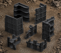 Large Medieval Ruin 01 in scene on a wargaming table