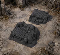 Shattered Platforms in a dark fantasy tabletop scene