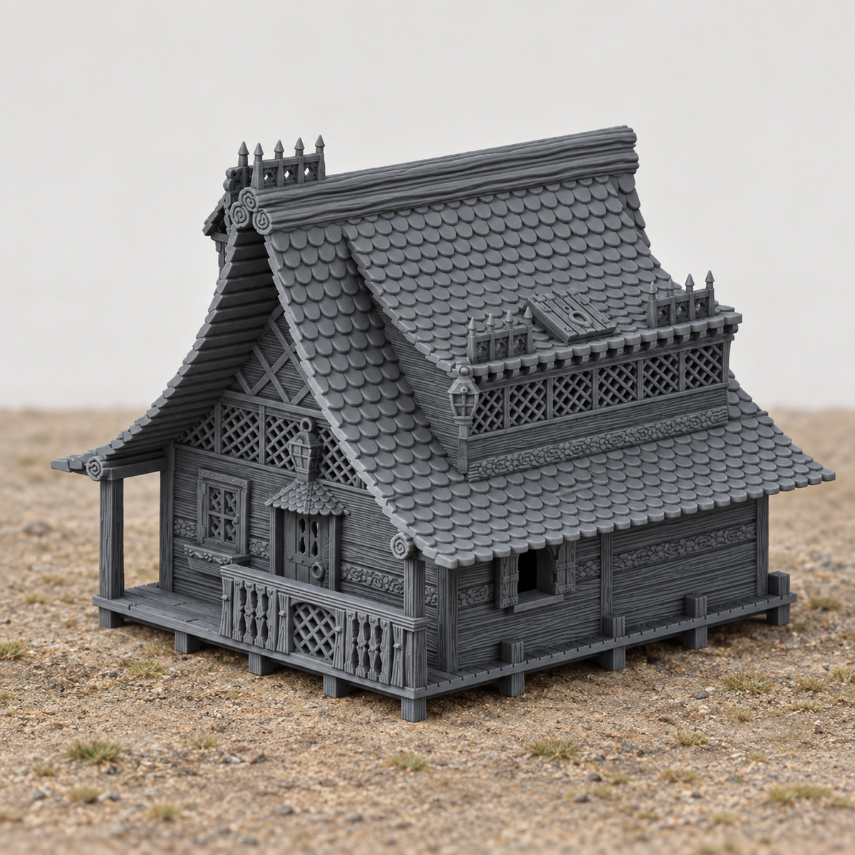 Allpine Bungalow, 28mm fantasy terrain in charcoal grey