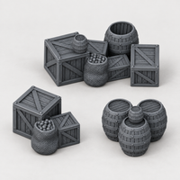 Provisions Cache, 28mm fantasy terrain in charcoal grey