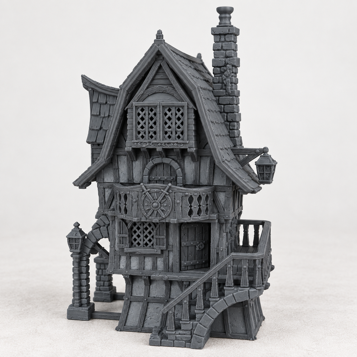 Stonevale Villa, 28mm fantasy terrain in charcoal grey