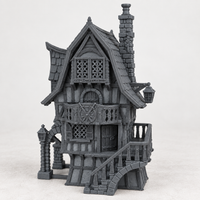 Stonevale Villa, 28mm fantasy terrain in charcoal grey
