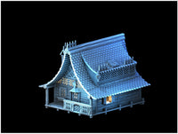Allpine Bungalow, painted reference showing the assembled terrain