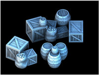 Provisions Cache, painted reference showing the assembled terrain