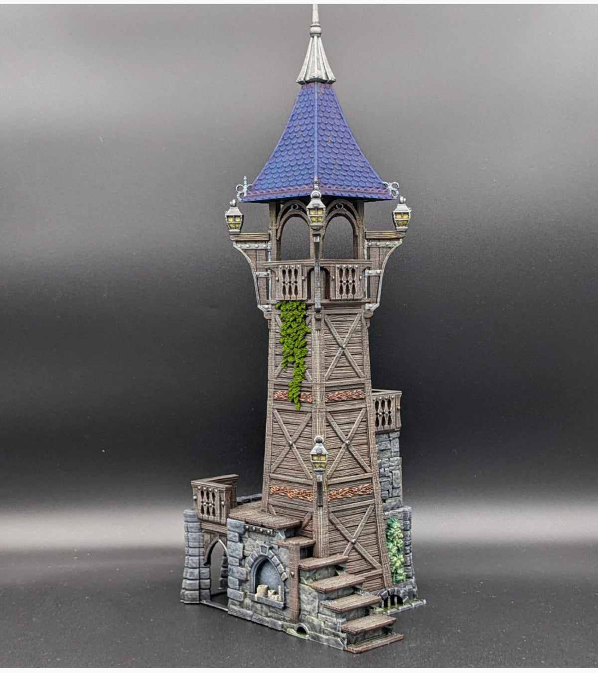 Westwatch Tower, painted reference showing the assembled terrain
