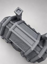 Dwarven Great Hall 28mm terrain, overhead roof detail studio view