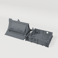 Allpine Bungalow, front CAD view showing the included terrain pieces
