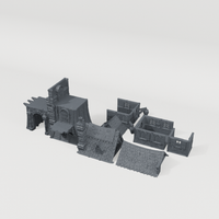 Westwatch Bastion, front CAD view showing the included terrain pieces