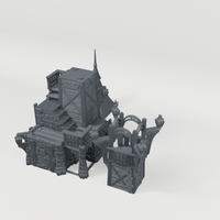 Westwatch Tower, front CAD view showing the included terrain pieces
