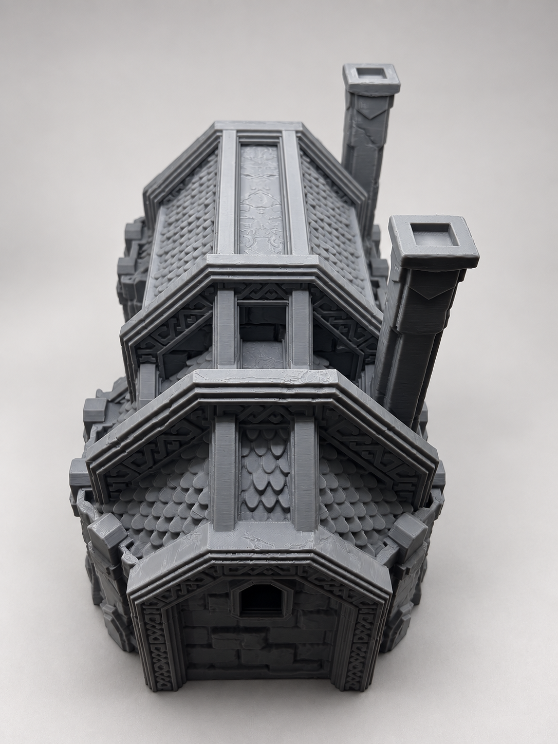 Dwarven Great Hall 28mm terrain, end elevation studio view