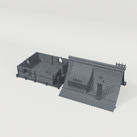 Allpine Bungalow, rear CAD view showing the included terrain pieces