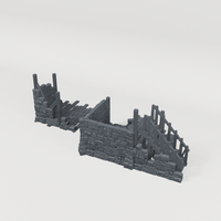 Ruined House, rear CAD view showing the included terrain pieces