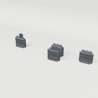 Stone Wall Set II, rear CAD view showing the included terrain pieces