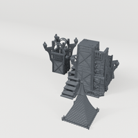 Westwatch Tower, rear CAD view showing the included terrain pieces