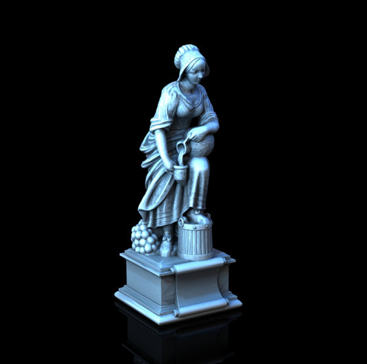 Merchant Maid Statue - 28mm DND/Wargame/RPG Terrain