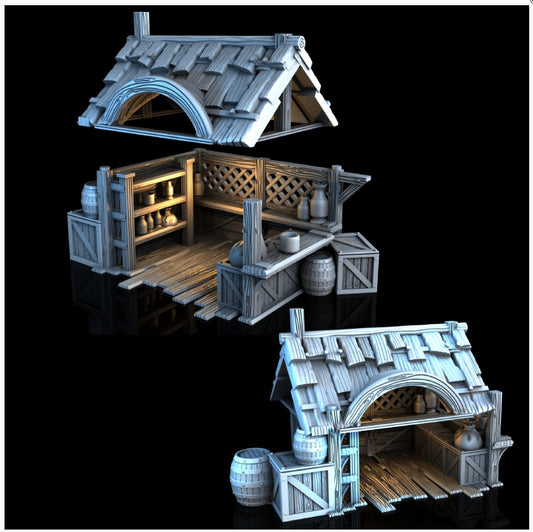 Market Stall - 28mm DND/Wargame/RPG Terrain