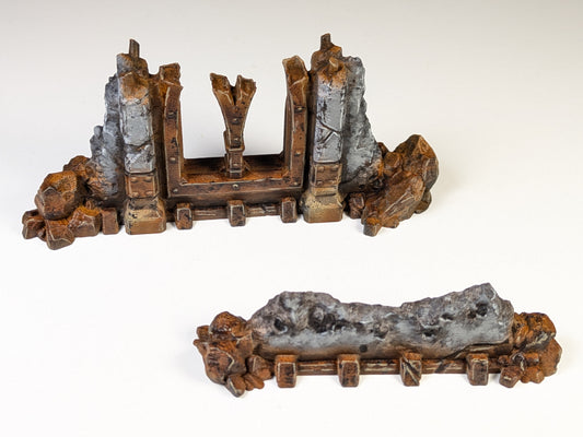 28mm Wall Ruins Terrain Scenery for DND, Warhammer, Wargames, Unpainted, 6 Pcs - Molten Prints