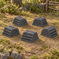 Supplementary product photo for 5x Firewood Stacks 28mm DND Scatter Terrain | Tabletop Wargaming Scenery for Warhammer, Frostgrave & RPG | 3D Printed in unpainted charcoal grey PLA