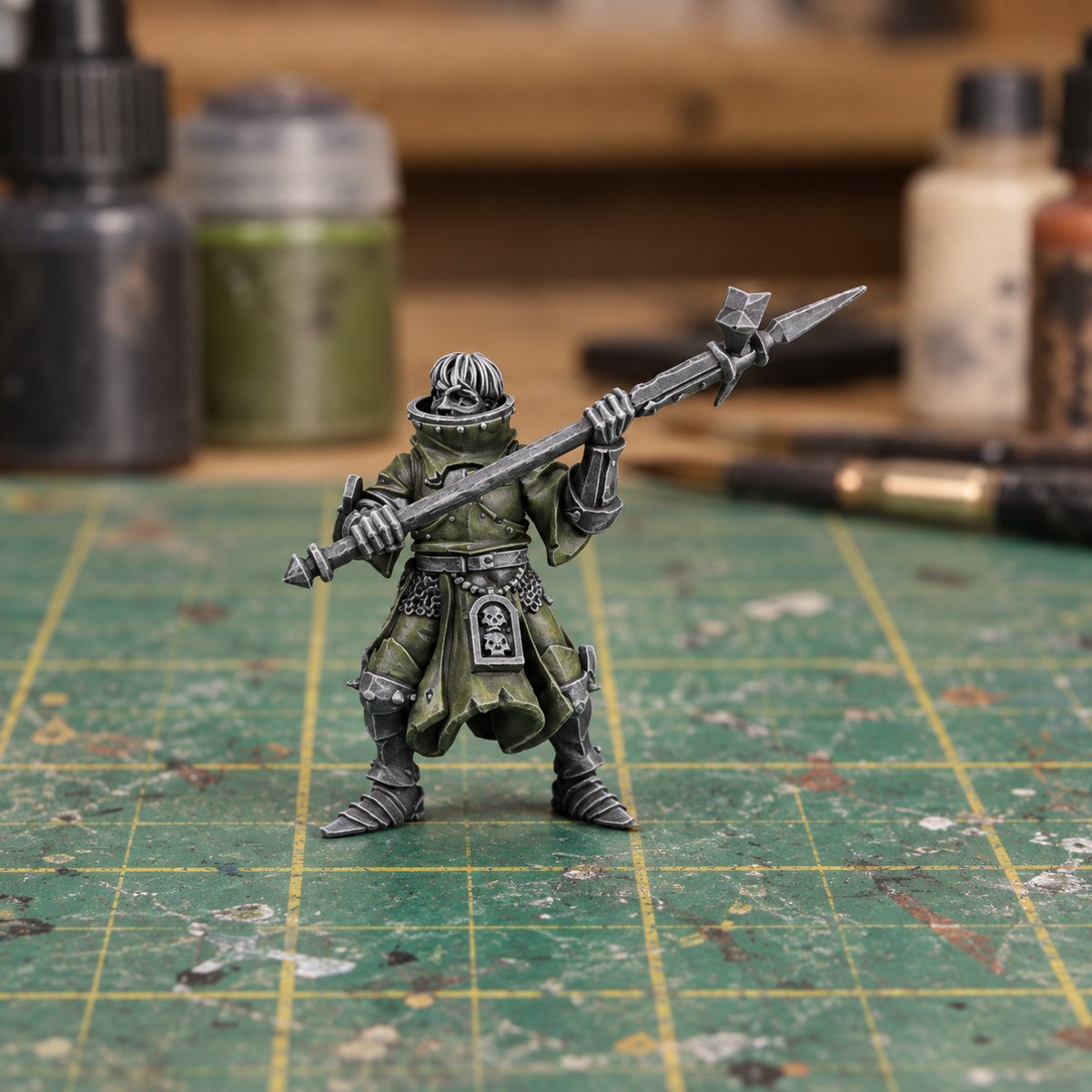 Iron Veil Sister 07. Slapchop-painted display example. Supplied unpainted. Background items not included.