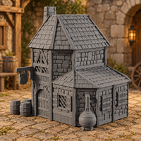 Supplementary product photo for Alchemist House Medieval 28mm DND Terrain | Tabletop Wargaming Scenery for Warhammer, Frostgrave & RPG | 3D Printed in unpainted charcoal grey PLA