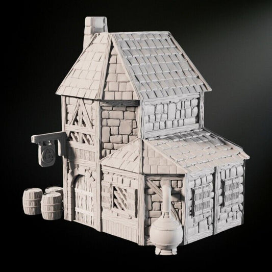 Alchemist House Medieval 28mm DND Terrain | Tabletop Wargaming Scenery for Warhammer, Frostgrave & RPG | 3D Printed - Molten Prints