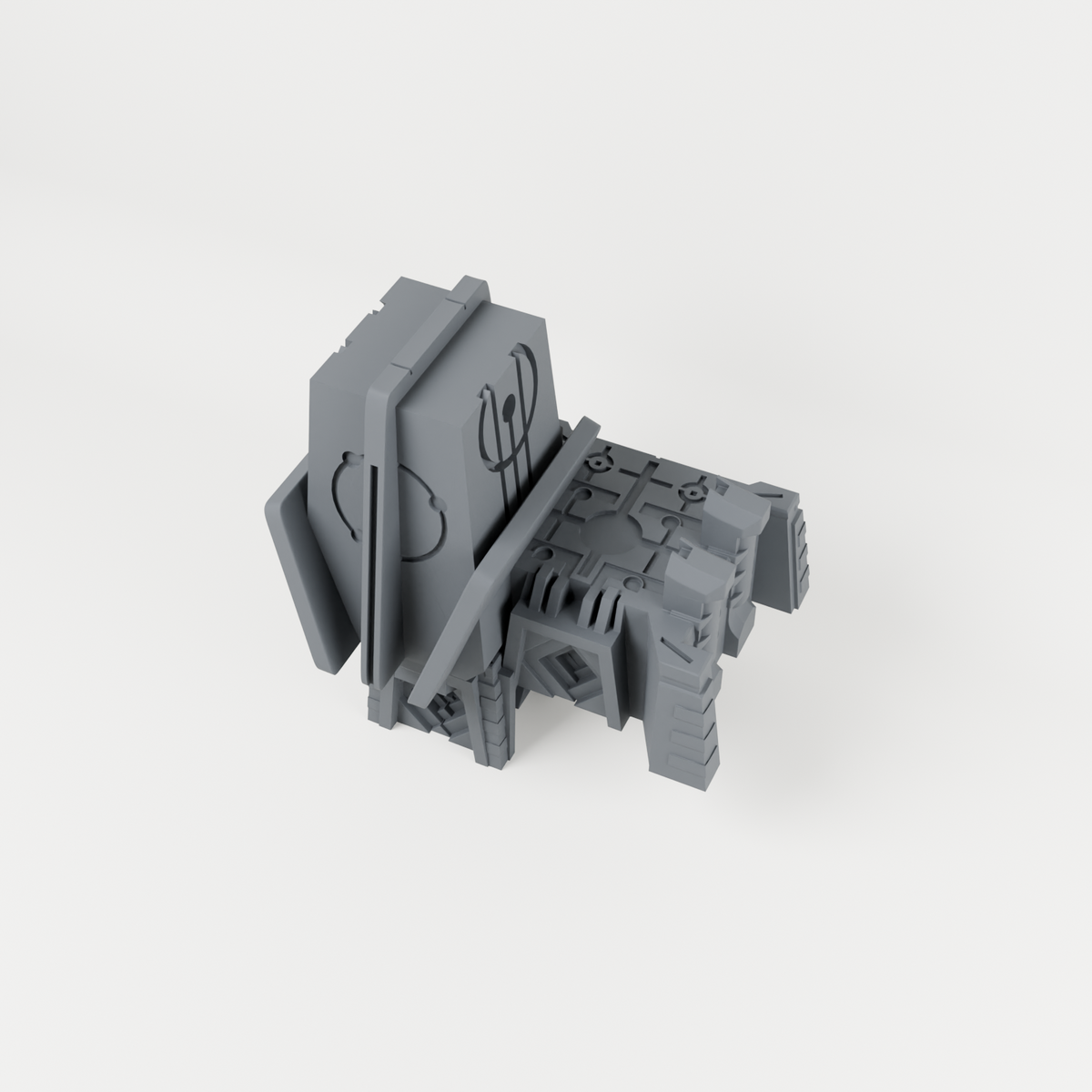 Alien Pyramid Apex unpainted 28mm tabletop terrain, supplied as separate printed parts
