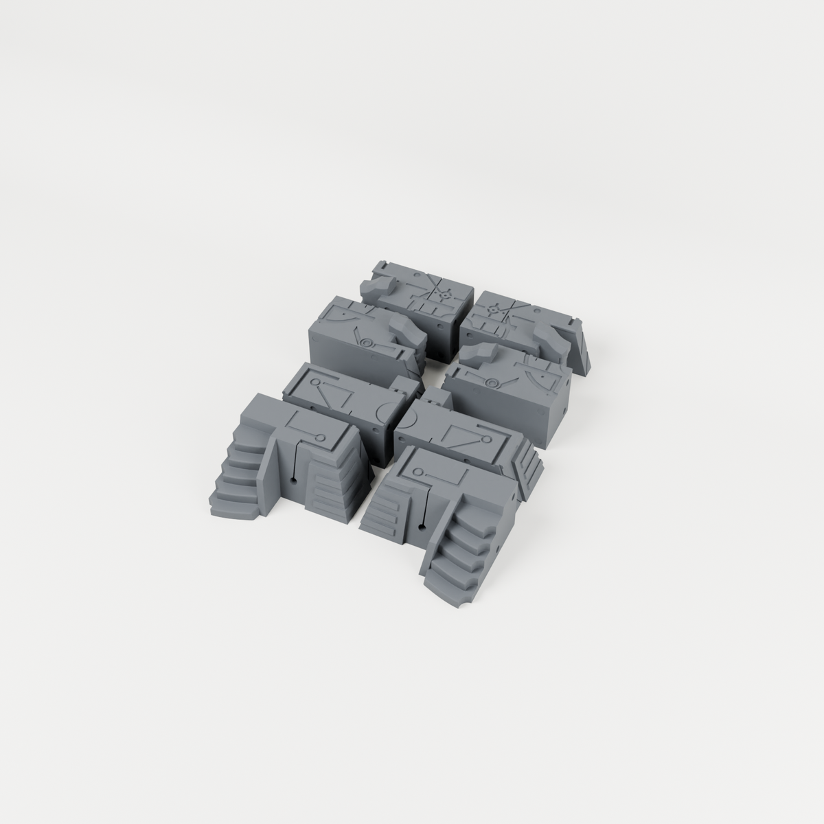 Alien Pyramid Base unpainted 28mm tabletop terrain, supplied as separate printed parts