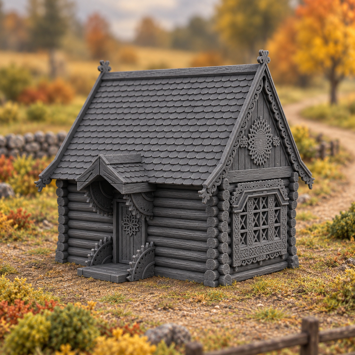 Supplementary product photo for Andriy's House 28mm DND Terrain | Tabletop Wargaming Scenery for Warhammer, Frostgrave & RPG | Unpainted 3D Printed in unpainted charcoal grey PLA