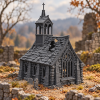 Supplementary product photo for Basilica Ruins 28mm DND Terrain | Tabletop Wargaming Scenery for Mordheim, Frostgrave & RPG | Unpainted 3D Printed in unpainted charcoal grey PLA