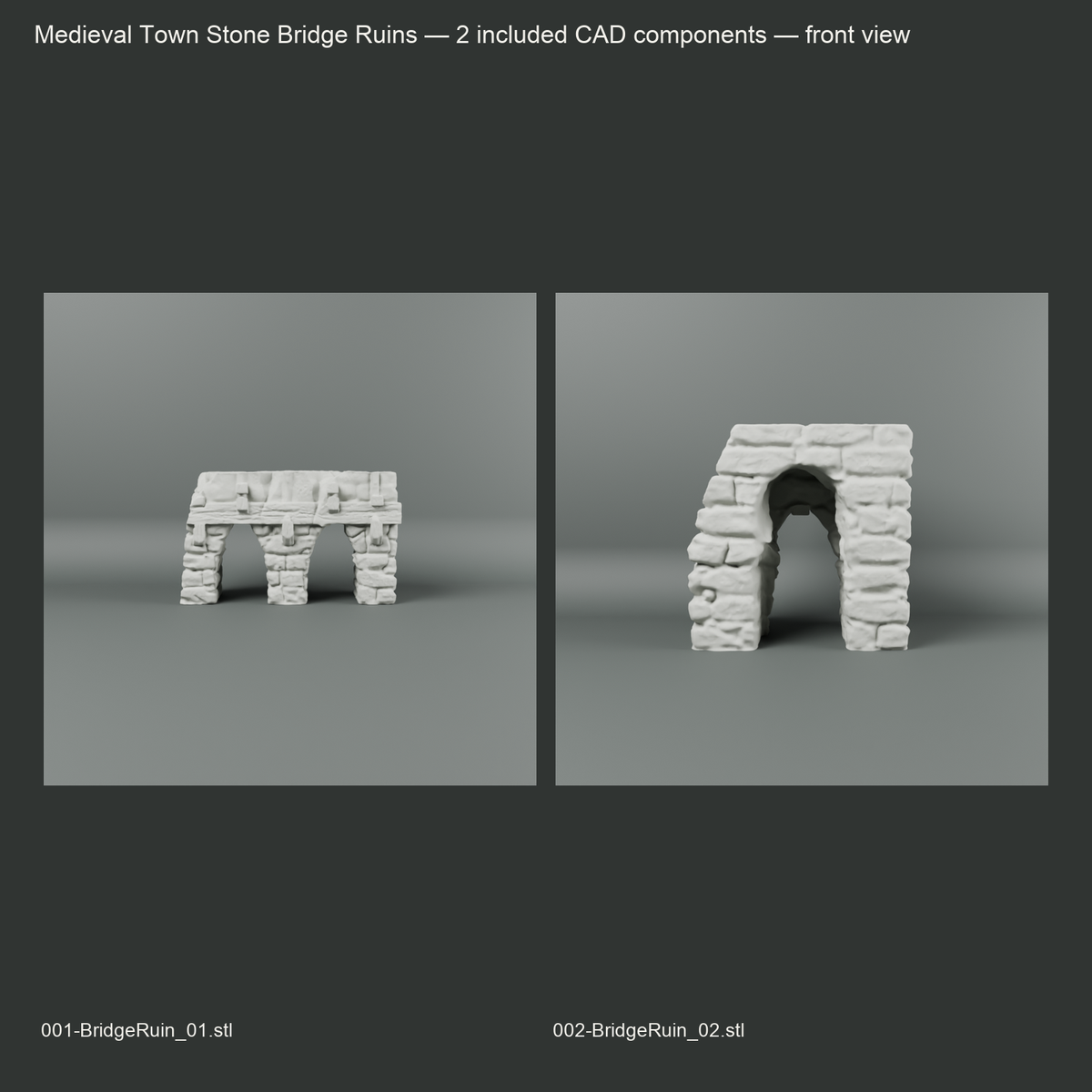 Medieval Town Stone Bridge Ruins component alternate views