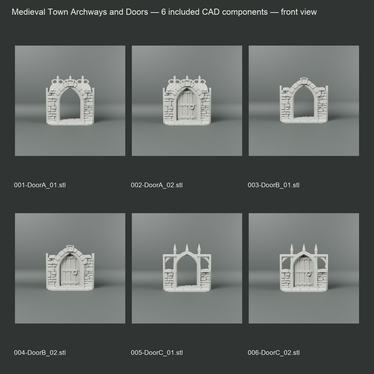 Medieval Town Archways and Doors component alternate views