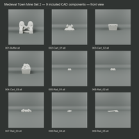 Medieval Town Mine Set 2 component alternate views