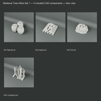 Medieval Town Mine Set 1 included 3D printed components