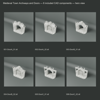 Medieval Town Archways and Doors included 3D printed components