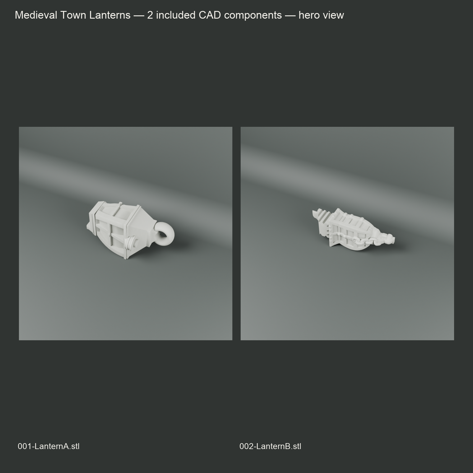 Medieval Town Lanterns included 3D printed components