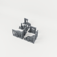 Gothic Cathedral 02 unpainted 28mm tabletop terrain, supplied as separate printed parts