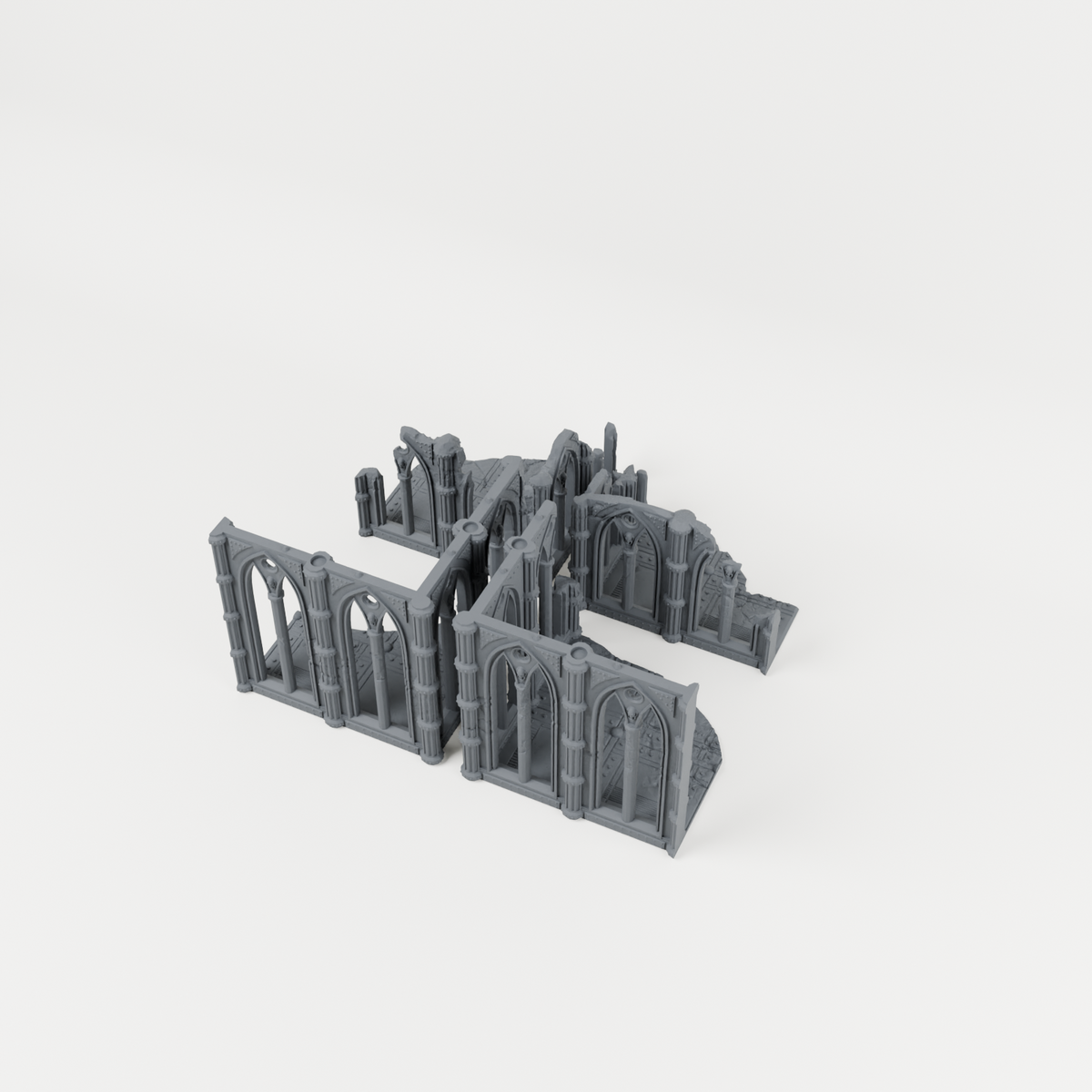 Gothic Cathedral 03 unpainted 28mm tabletop terrain, supplied as separate printed parts