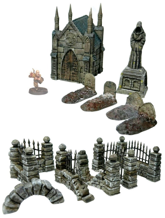 Cemetery Set - 28mm Tabletop Terrain - Molten Prints