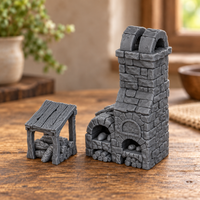Supplementary product photo for Bakery 28mm DND Terrain | Tabletop Wargaming Scenery for Warhammer, Frostgrave & RPG | Unpainted 3D Printed in unpainted charcoal grey PLA