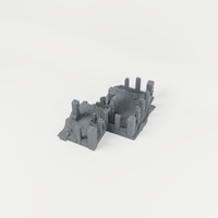 Battlefield Ruin 01 unpainted 28mm tabletop terrain, supplied as separate printed parts