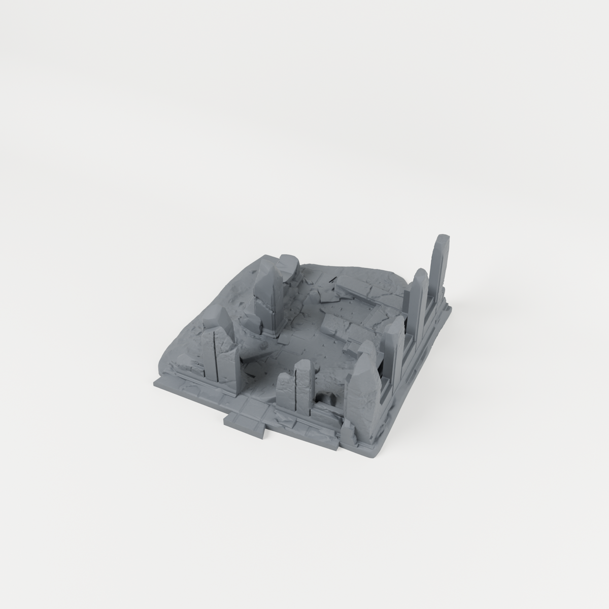 Battlefield Ruin 04 unpainted 28mm tabletop terrain, supplied as separate printed parts