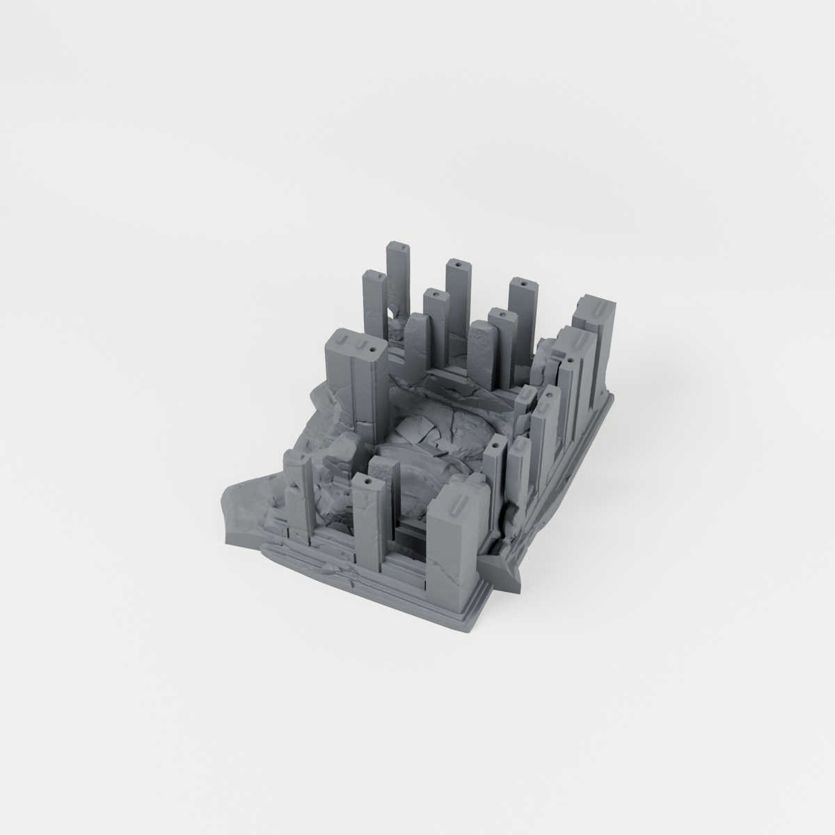 Battlefield Ruin 06 unpainted 28mm tabletop terrain, supplied as separate printed parts