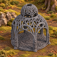 Supplementary product photo for Elven Council Gazebo 28mm DND Terrain | Tabletop Wargaming Scenery for Warhammer, Frostgrave & RPG | 3D Printed in unpainted charcoal grey PLA