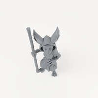 Female Fox Folk 1 sculpt in charcoal-grey resin, unpainted.