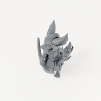Female Fox Folk 3 sculpt in charcoal-grey resin, unpainted.